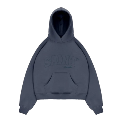 Chain Stitch Hoodie In Chalk Blue